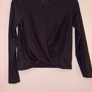 Old Navy Black Twist-Hem Long Sleeve Top